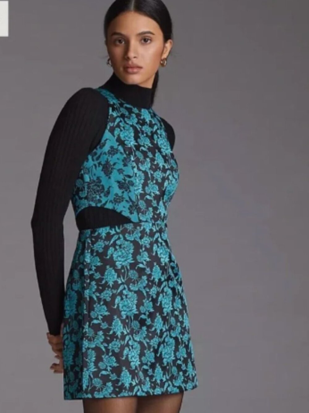 HUTCH floral jacquard cut-out Anthropologie mini dress size 6